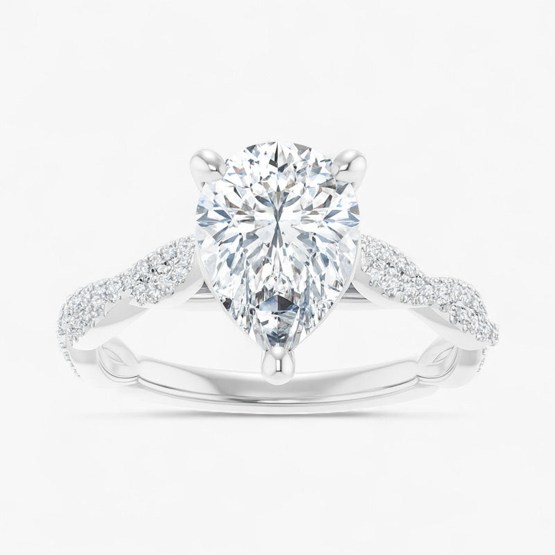 The Timeless Twisted Pavé Engagement Ring | Pear