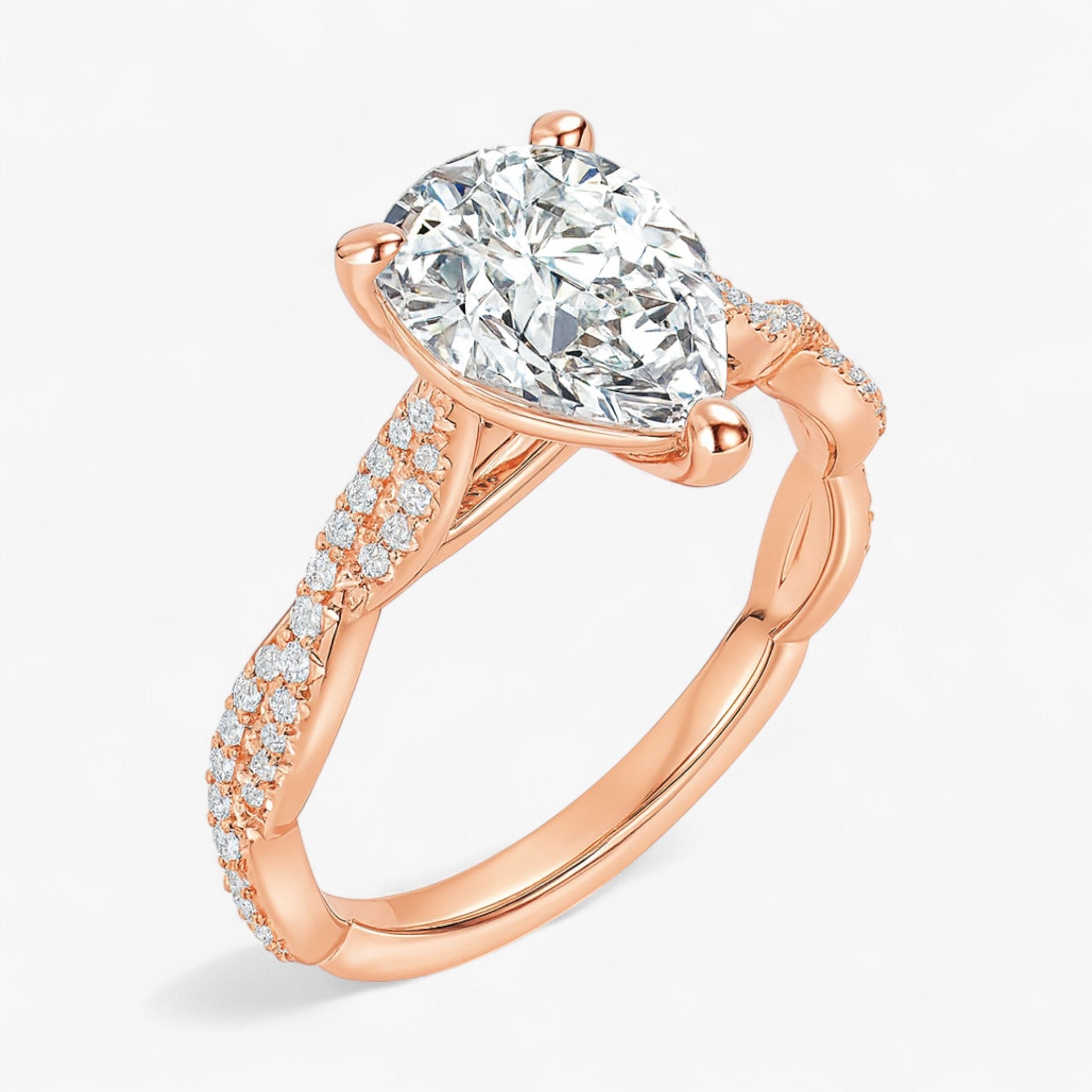 The Timeless Twisted Pavé Engagement Ring | Pear