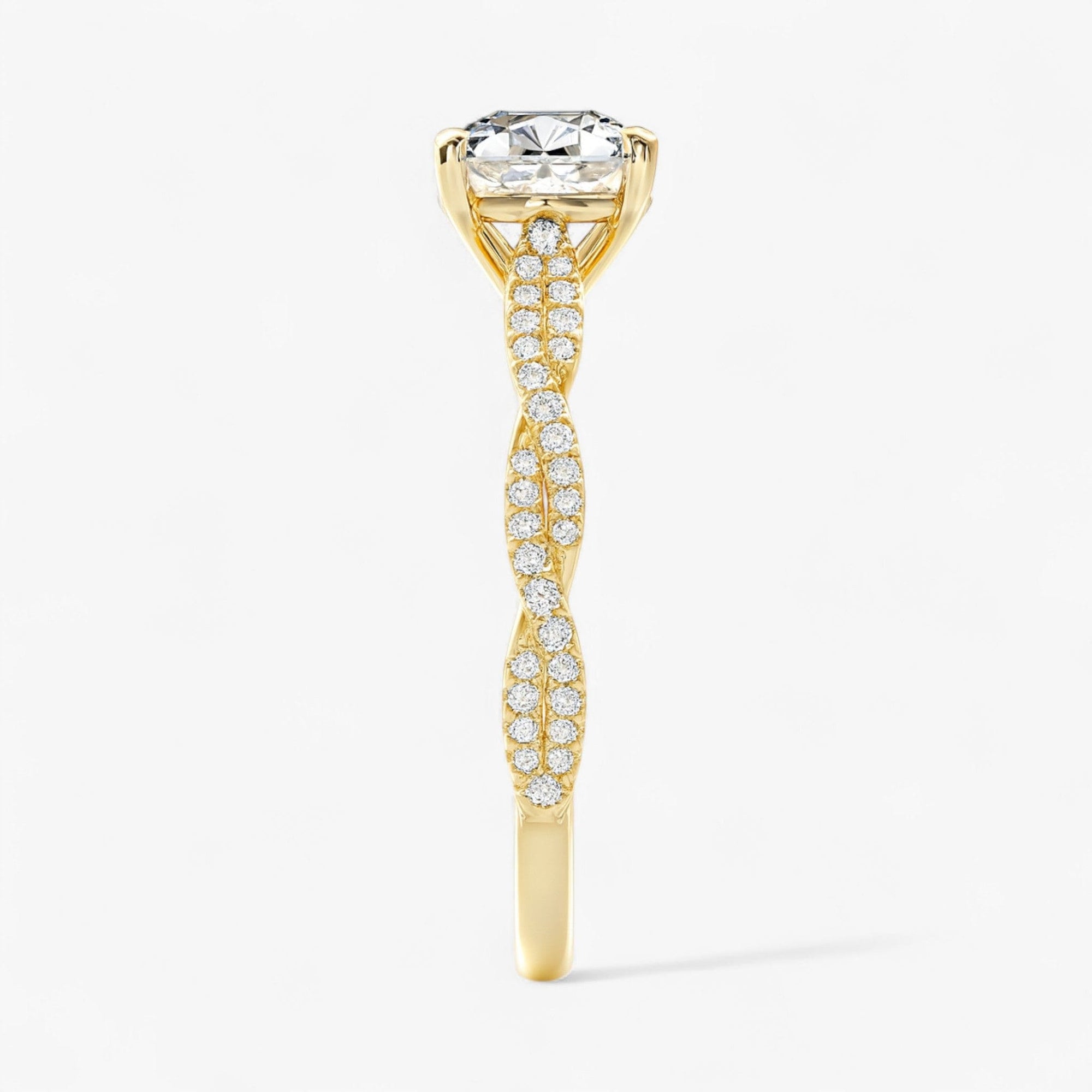 The Timeless Twisted Pavé Engagement Ring | Cushion