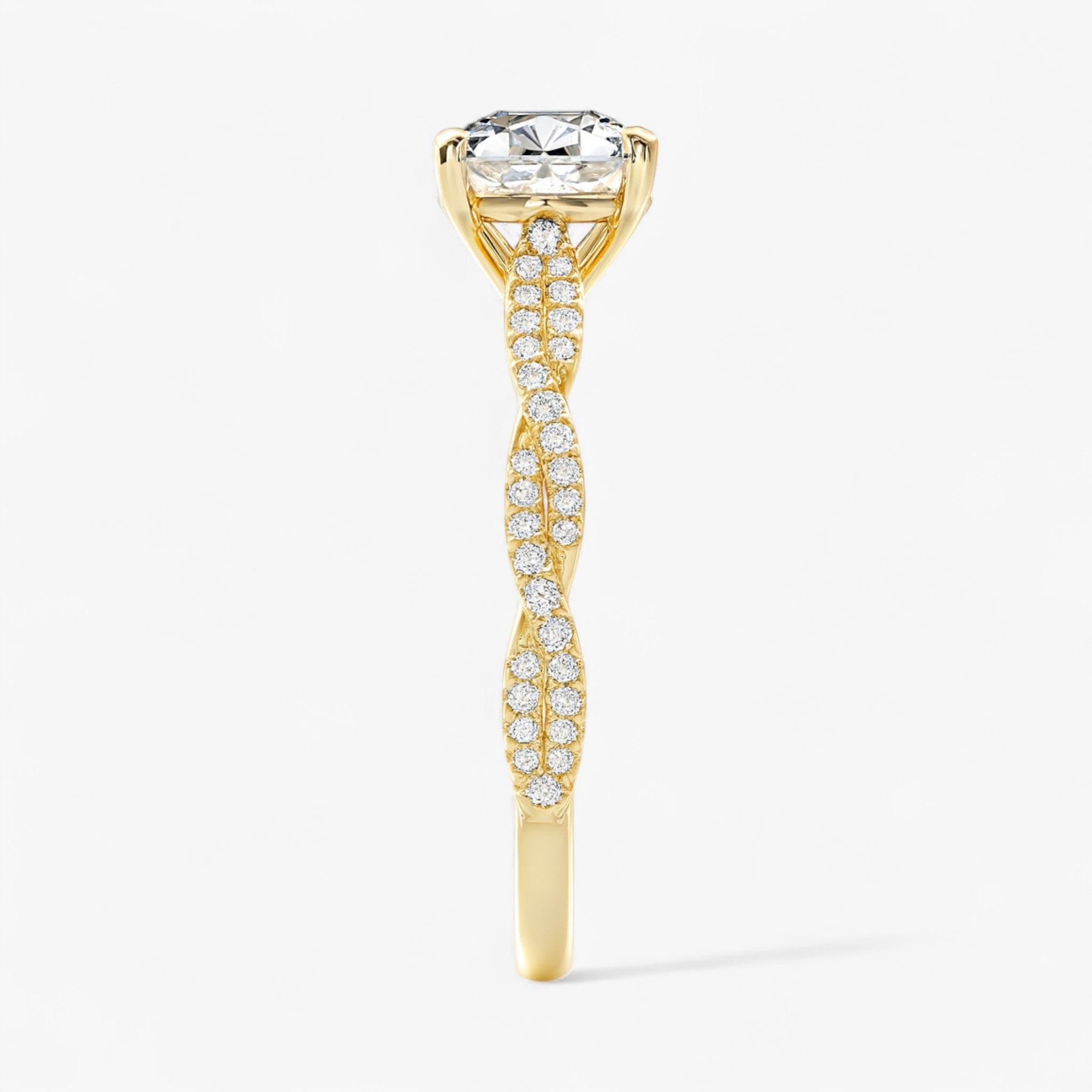 The Timeless Twisted Pavé Engagement Ring | Cushion