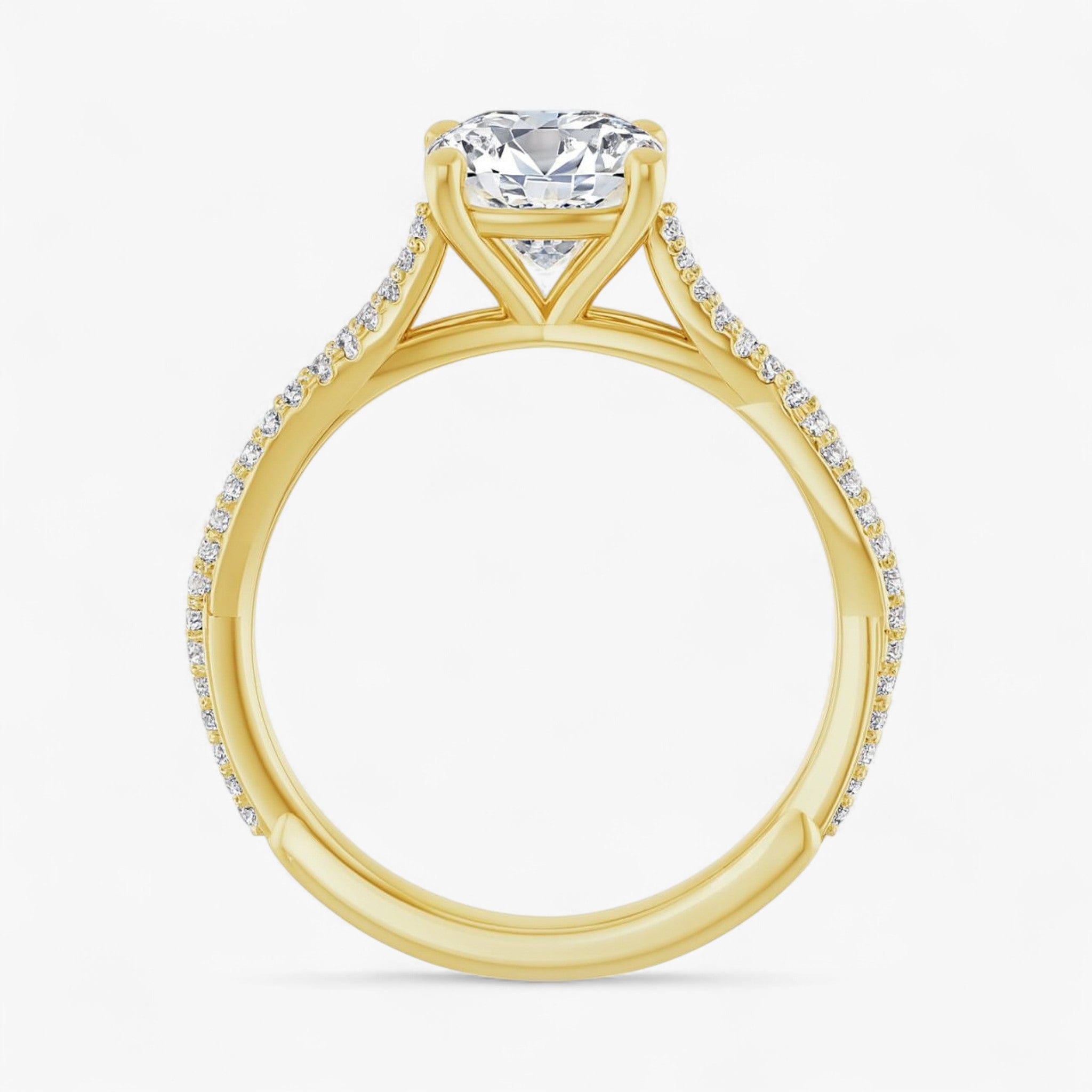 The Timeless Twisted Pavé Engagement Ring | Cushion