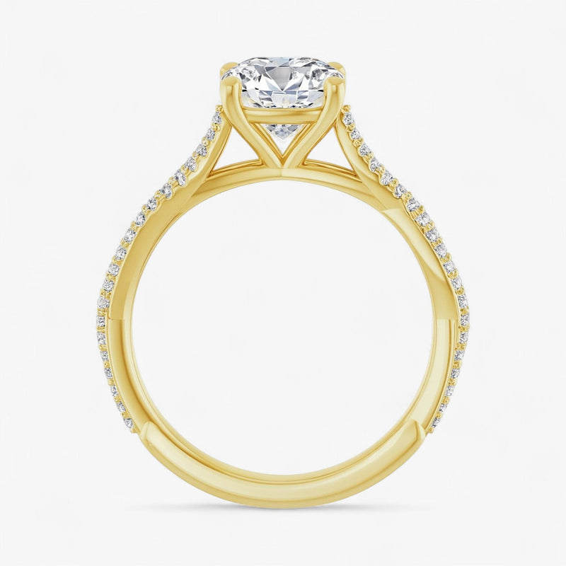 The Timeless Twisted Pavé Engagement Ring | Cushion