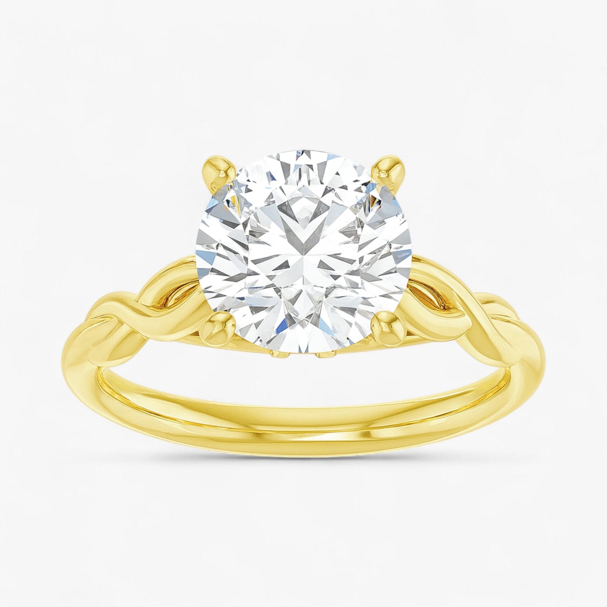 The Elegant Twisted Solitaire Engagement Ring | Round