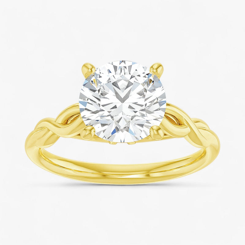 The Elegant Twisted Solitaire Engagement Ring | Round