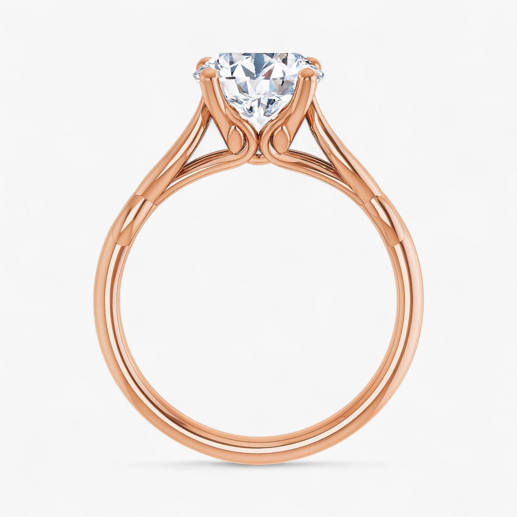 The Elegant Twisted Solitaire Engagement Ring | Round