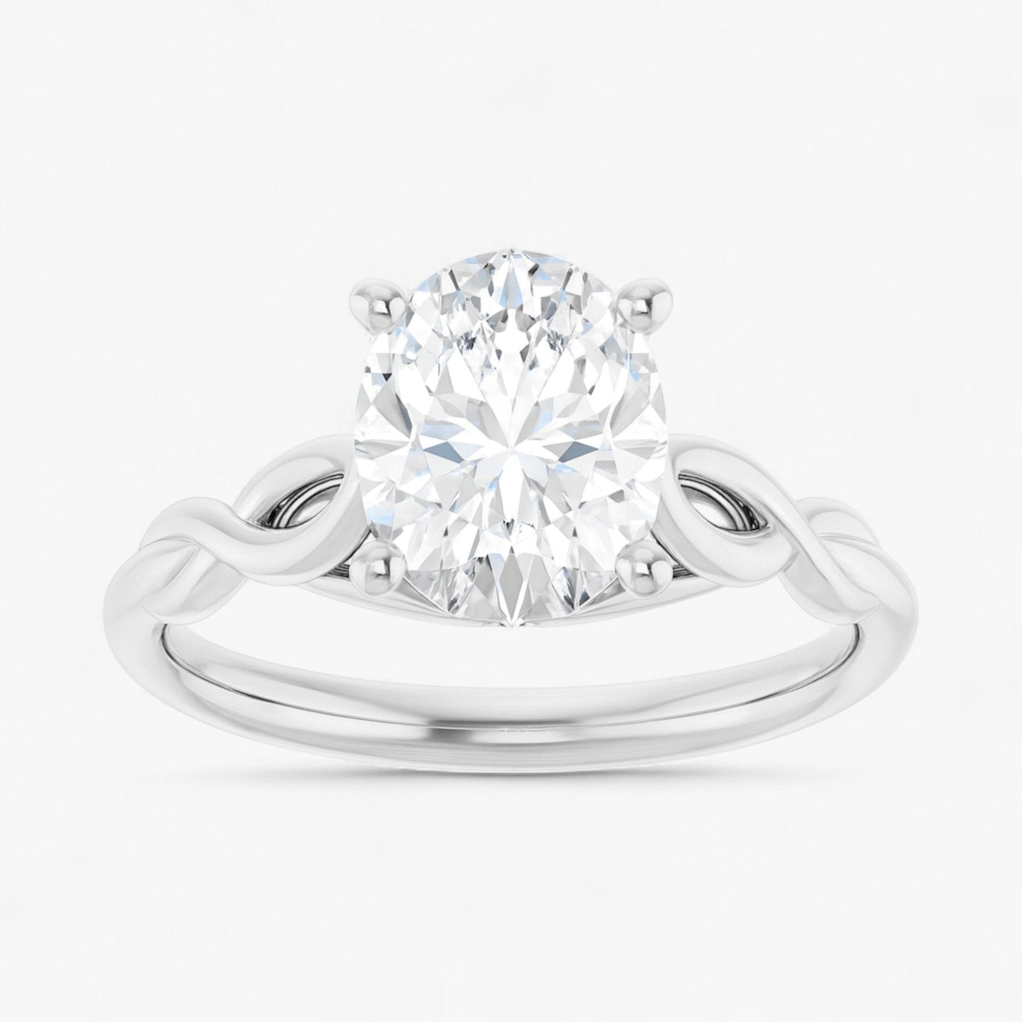 The Elegant Twisted Solitaire Engagement Ring | Oval