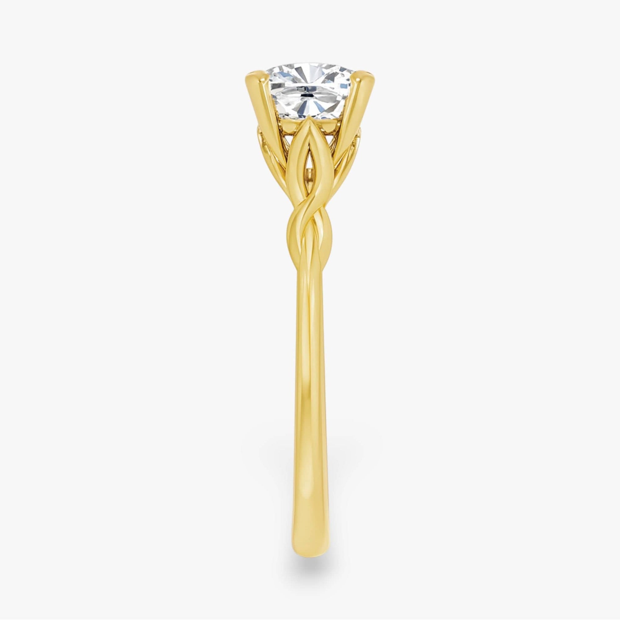 The Elegant Twisted Solitaire Engagement Ring | Cushion