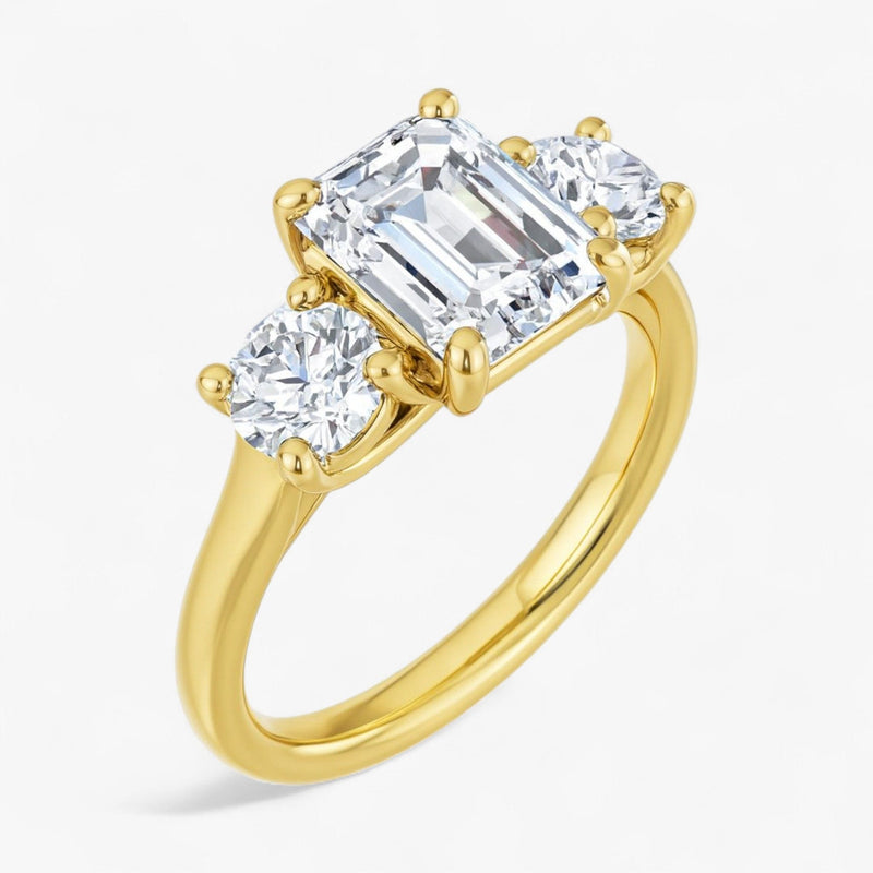 The Classic 3-Stone Engagement Ring | Emerald