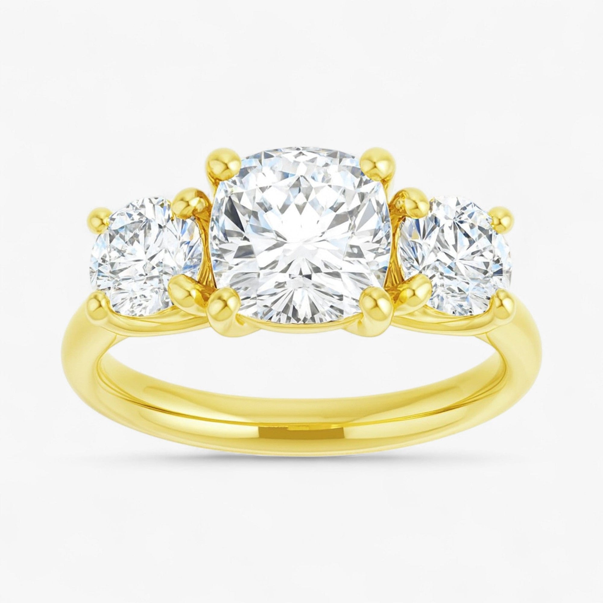 The Classic 3-Stone Engagement Ring | Cushion