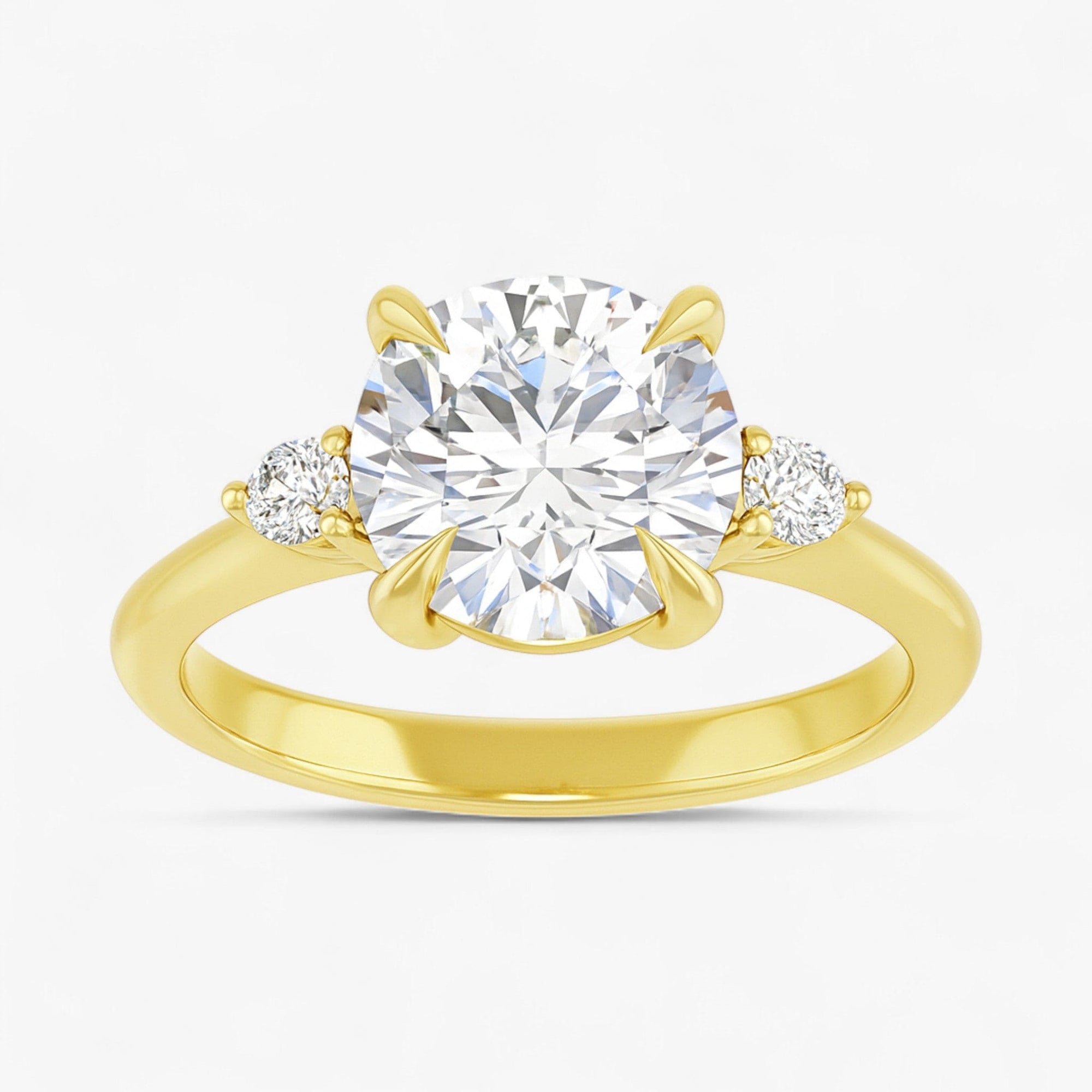 The Signature Side Stone Engagement Ring | Round