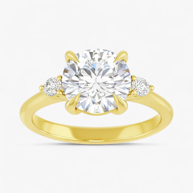 The Signature Side Stone Engagement Ring | Round