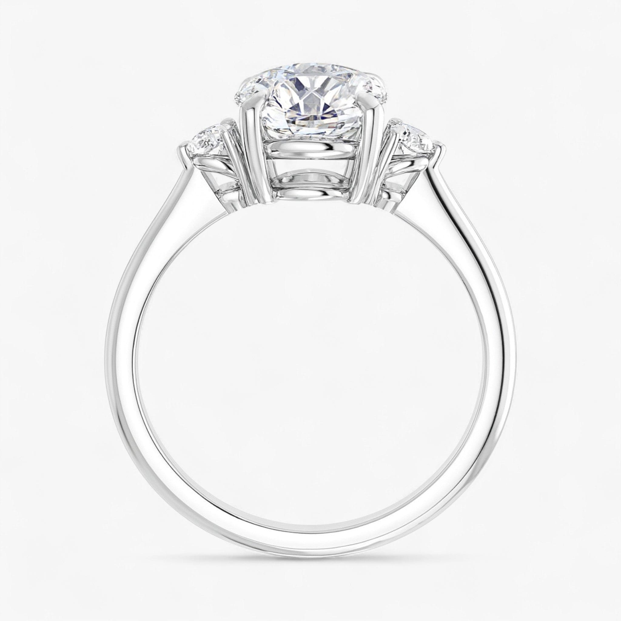 The Signature Side Stone Engagement Ring | Round