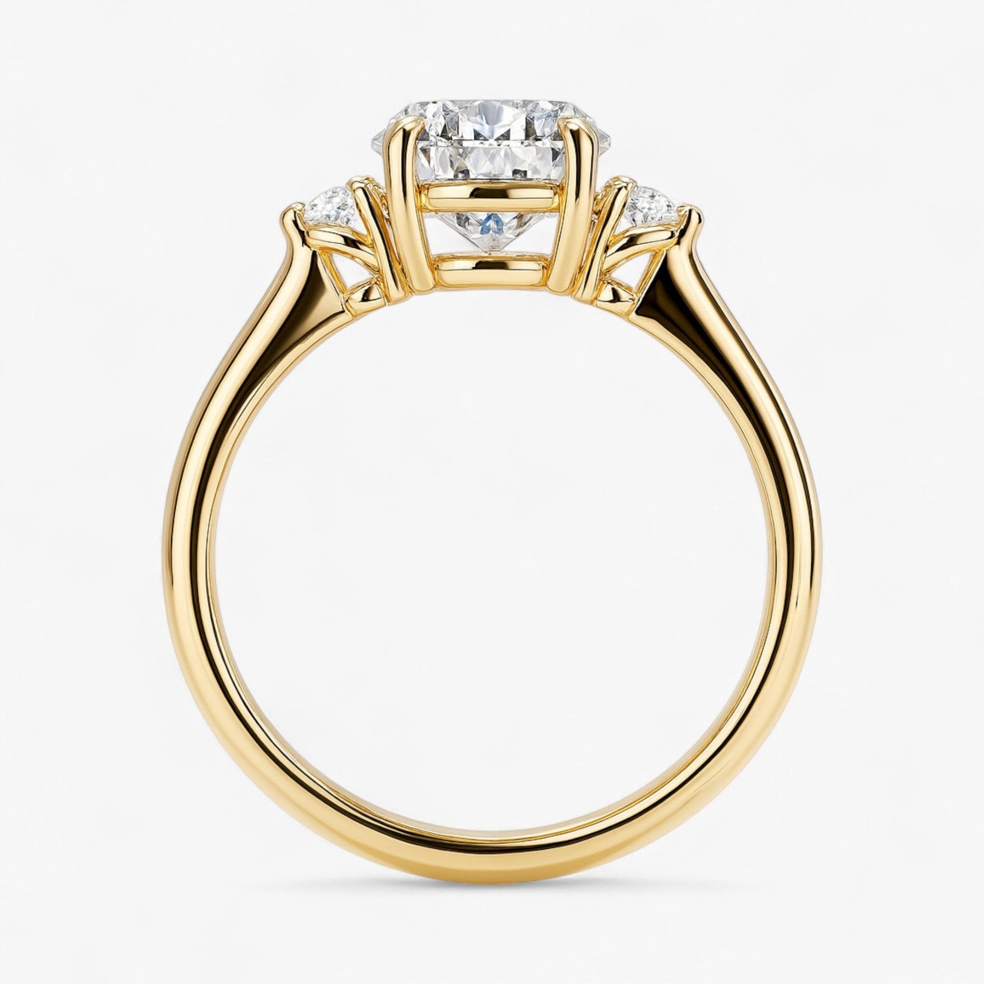 The Signature Side Stone Engagement Ring | Round