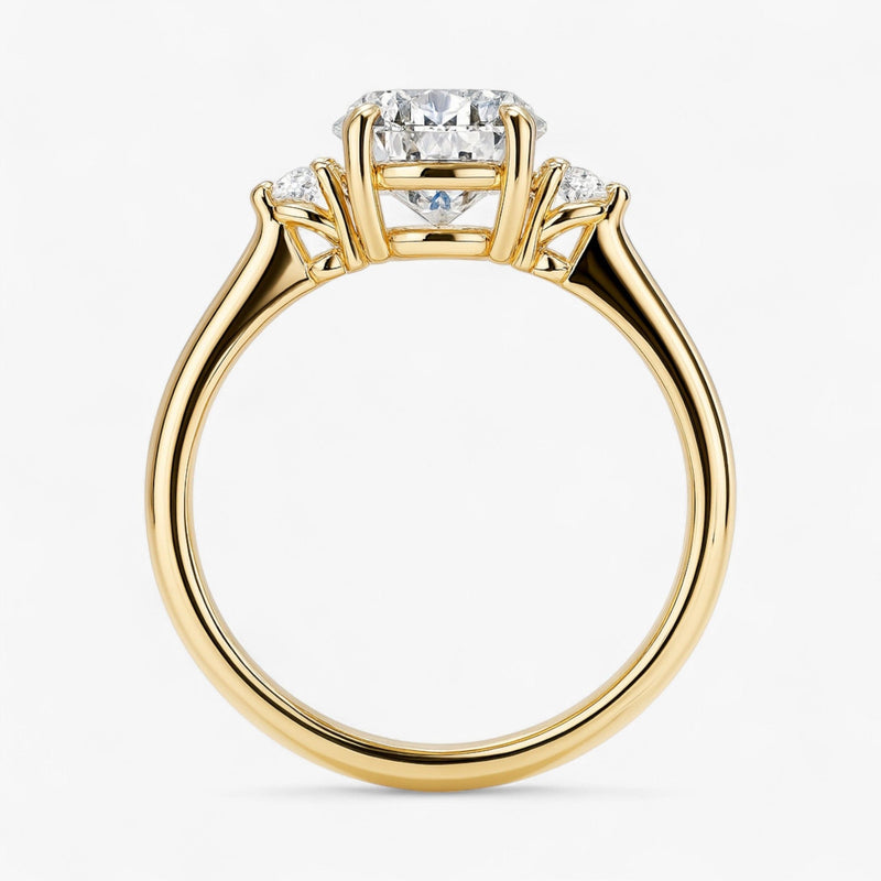 The Signature Side Stone Engagement Ring | Round