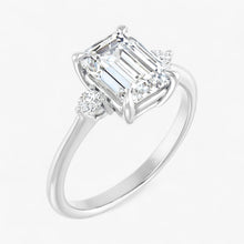 The Signature Side Stone Engagement Ring | Emerald