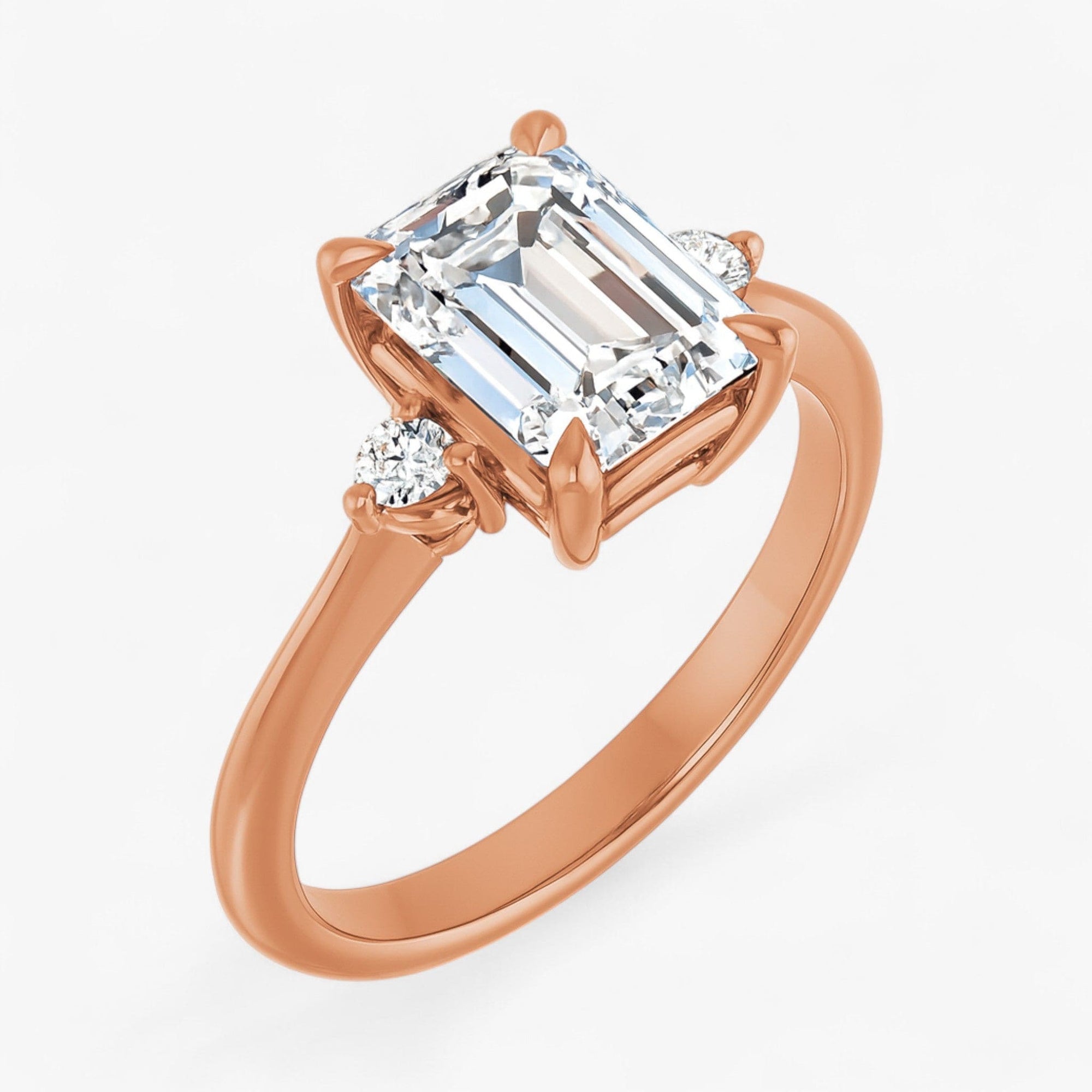 The Signature Side Stone Engagement Ring | Emerald