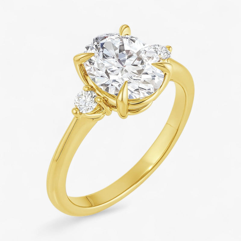 The Signature Side Stone Engagement Ring | Oval