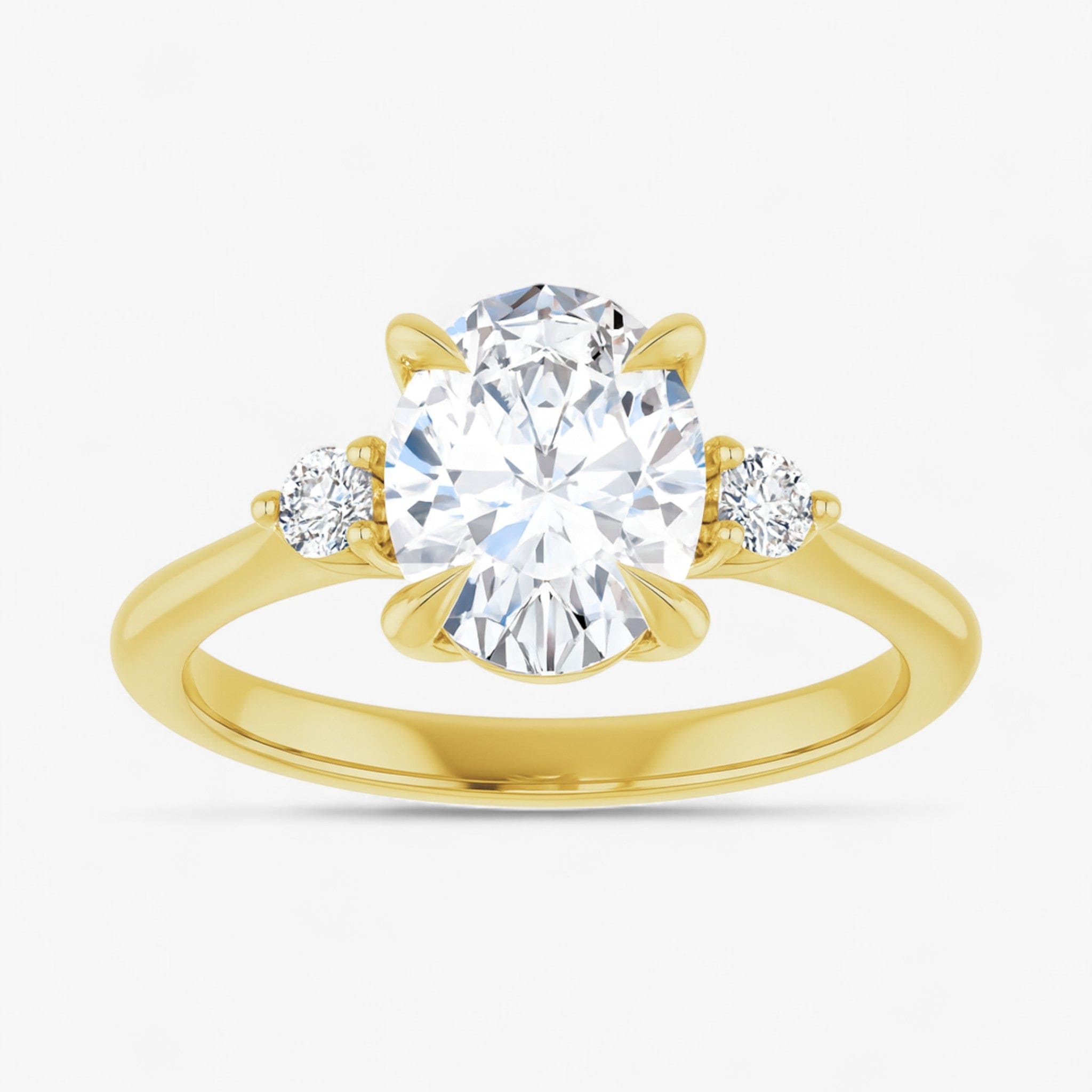 The Signature Side Stone Engagement Ring | Oval