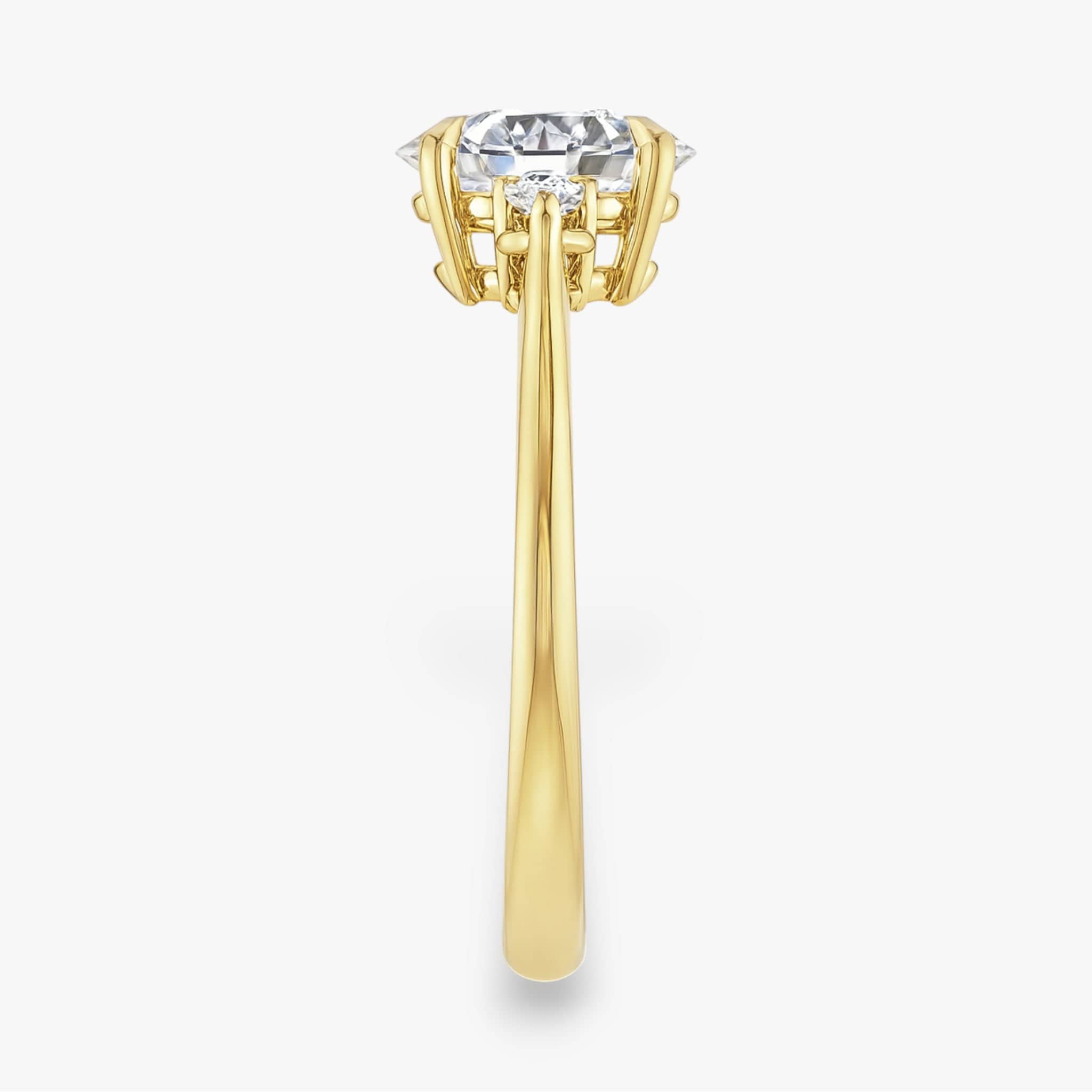 The Signature Side Stone Engagement Ring | Oval