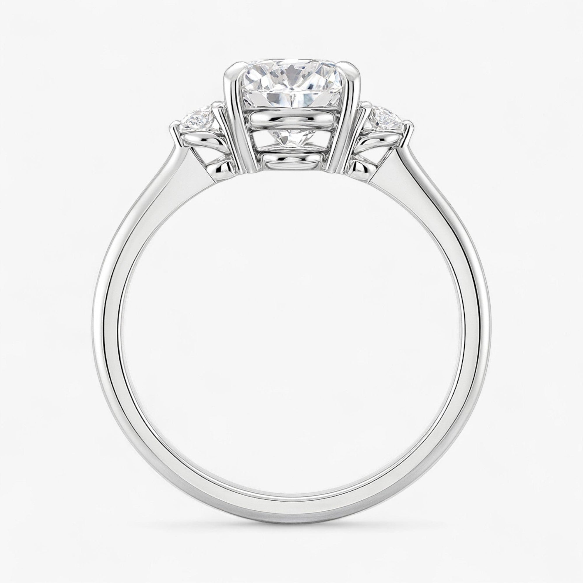 The Signature Side Stone Engagement Ring | Oval