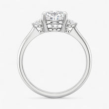 The Signature Side Stone Engagement Ring | Oval