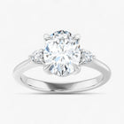 The Signature Side Stone Engagement Ring | Oval