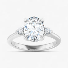 The Signature Side Stone Engagement Ring | Oval