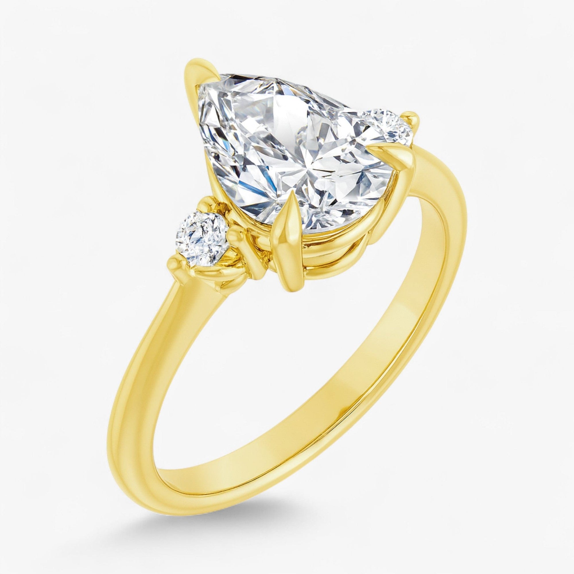 The Signature Side Stone Engagement Ring | Pear