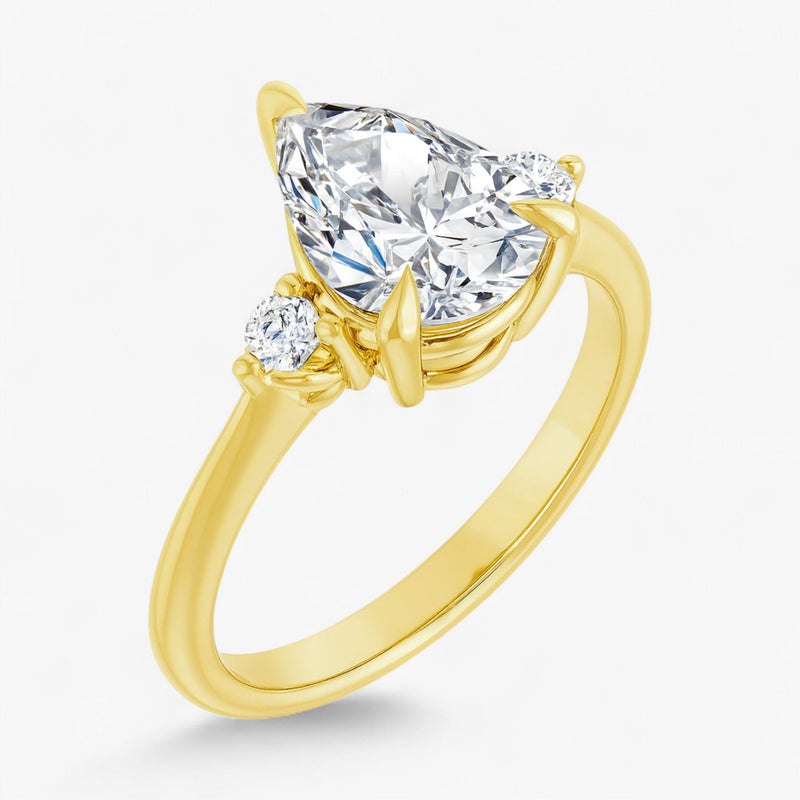 The Signature Side Stone Engagement Ring | Pear