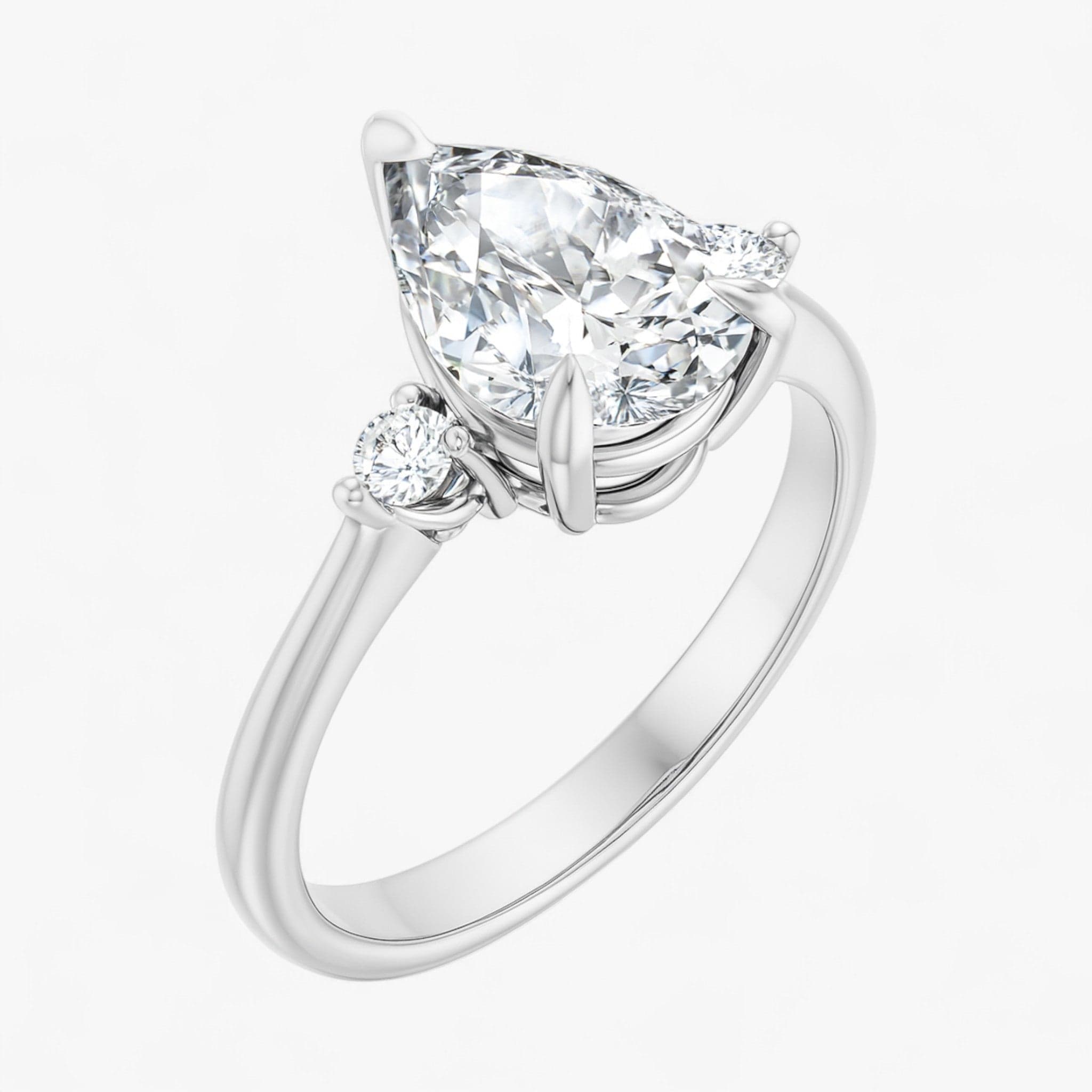 The Signature Side Stone Engagement Ring | Pear
