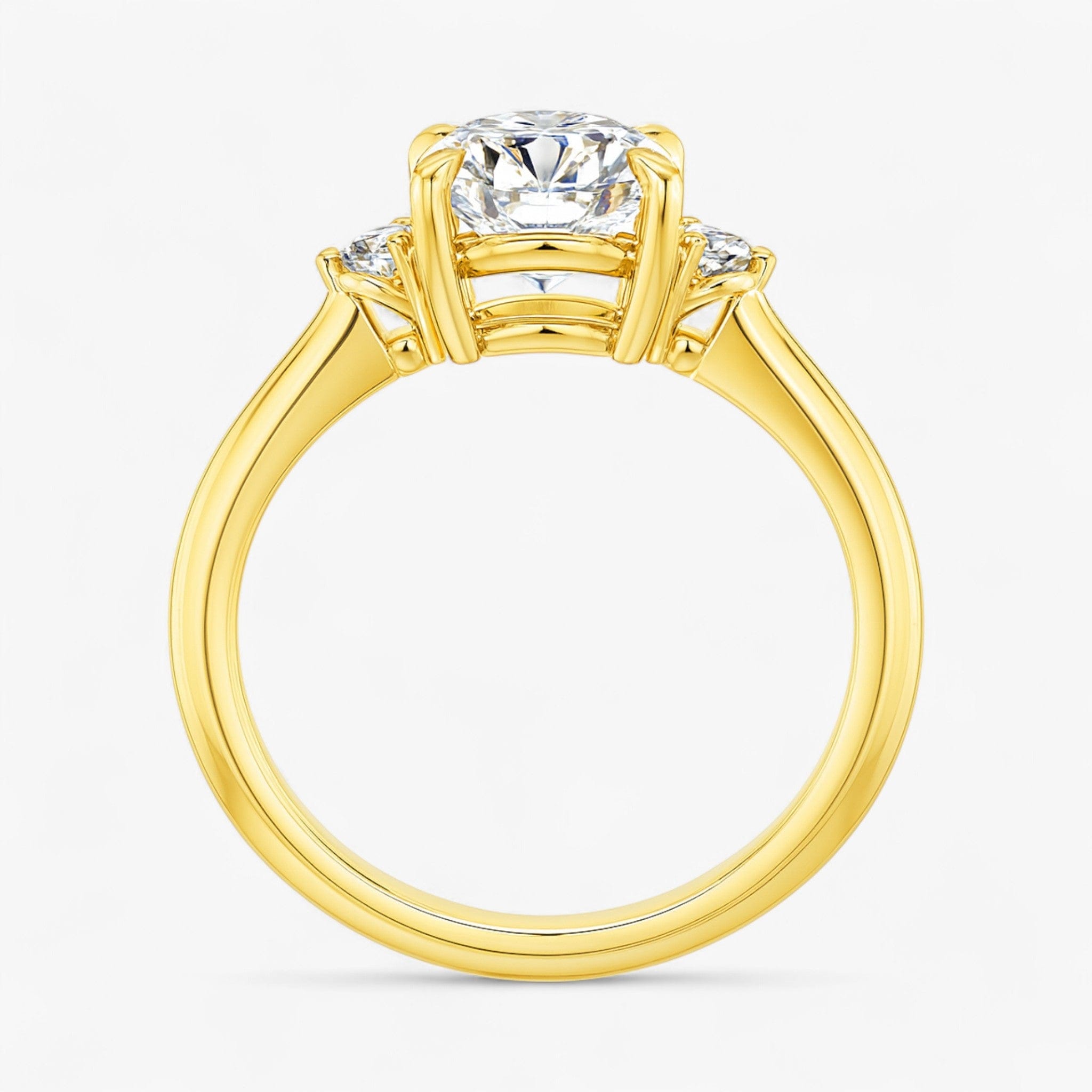 The Signature Side Stone Engagement Ring | Cushion