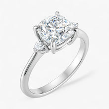 The Signature Side Stone Engagement Ring | Cushion