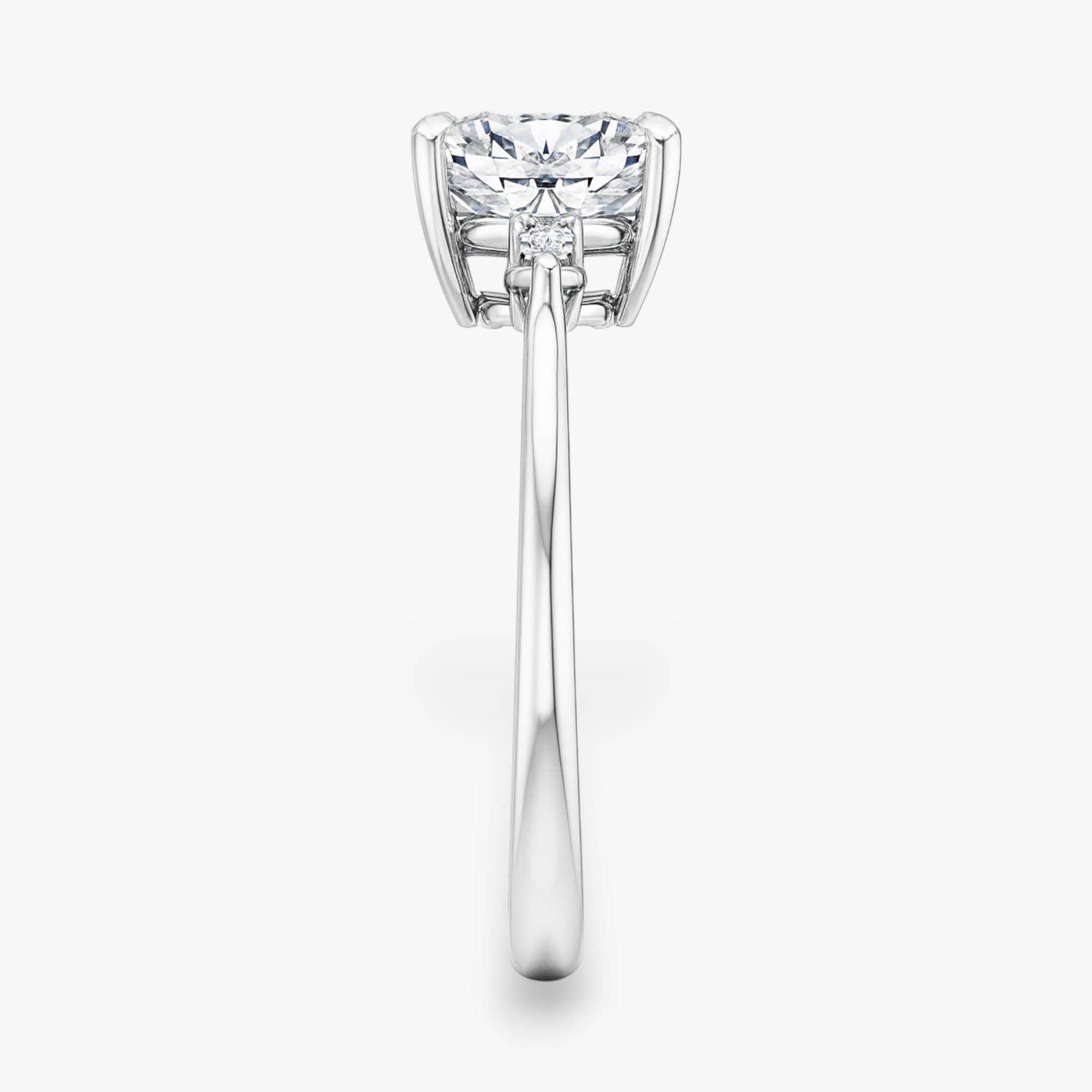 The Signature Side Stone Engagement Ring | Cushion