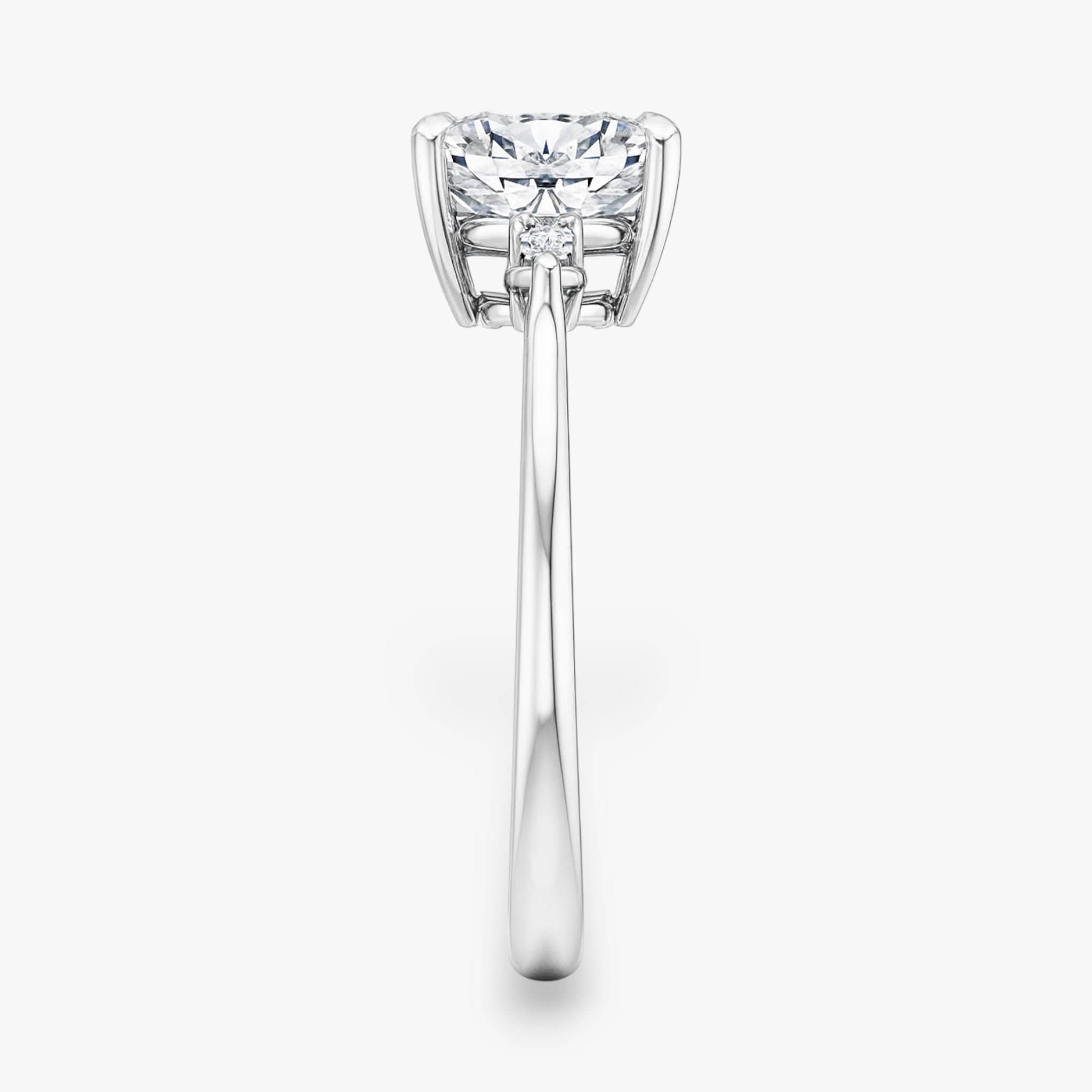 The Signature Side Stone Engagement Ring | Cushion