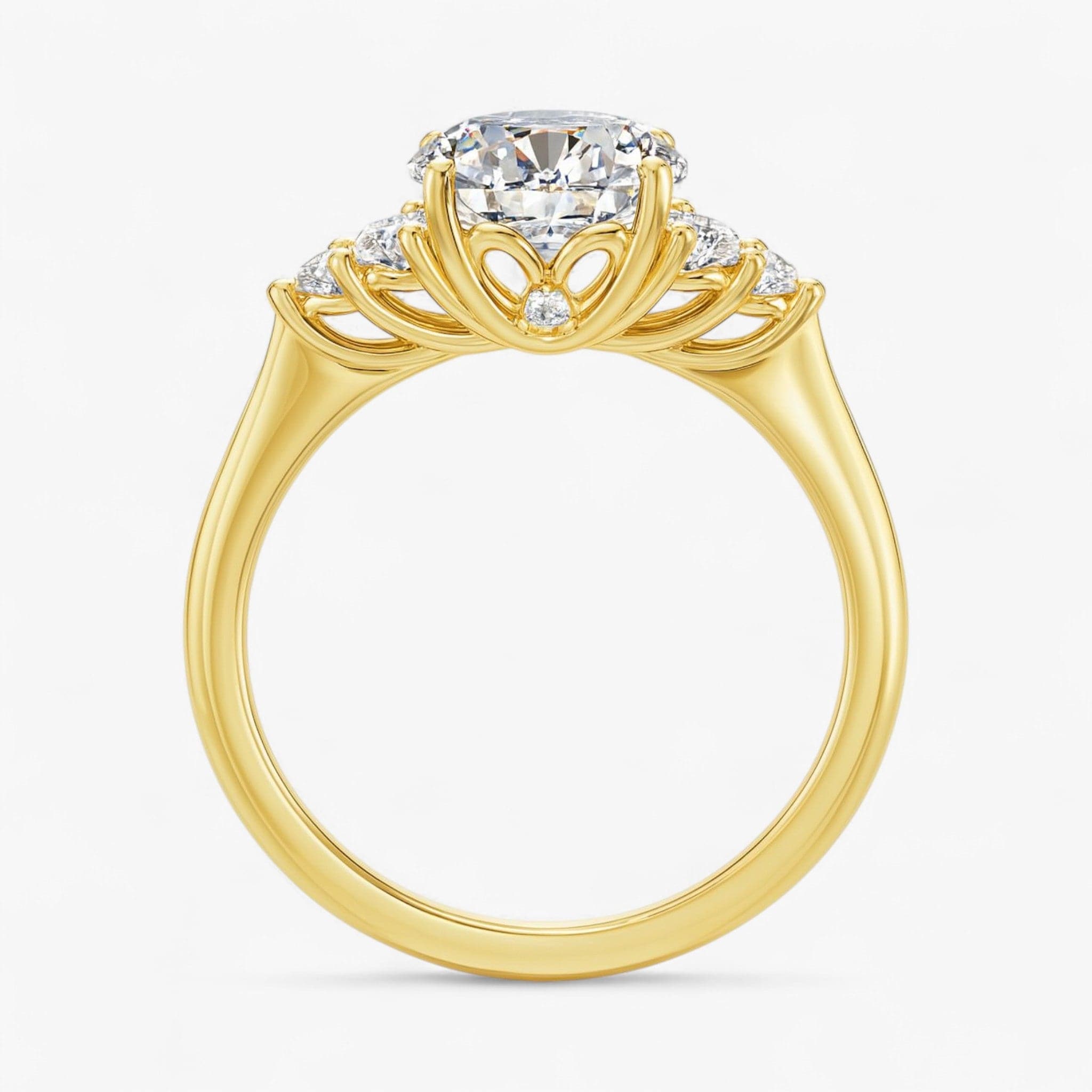The Side Cluster Engagement Ring | Round