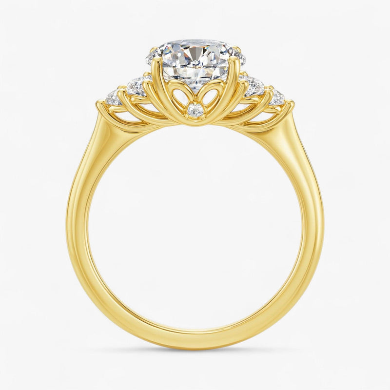 The Side Cluster Engagement Ring | Round