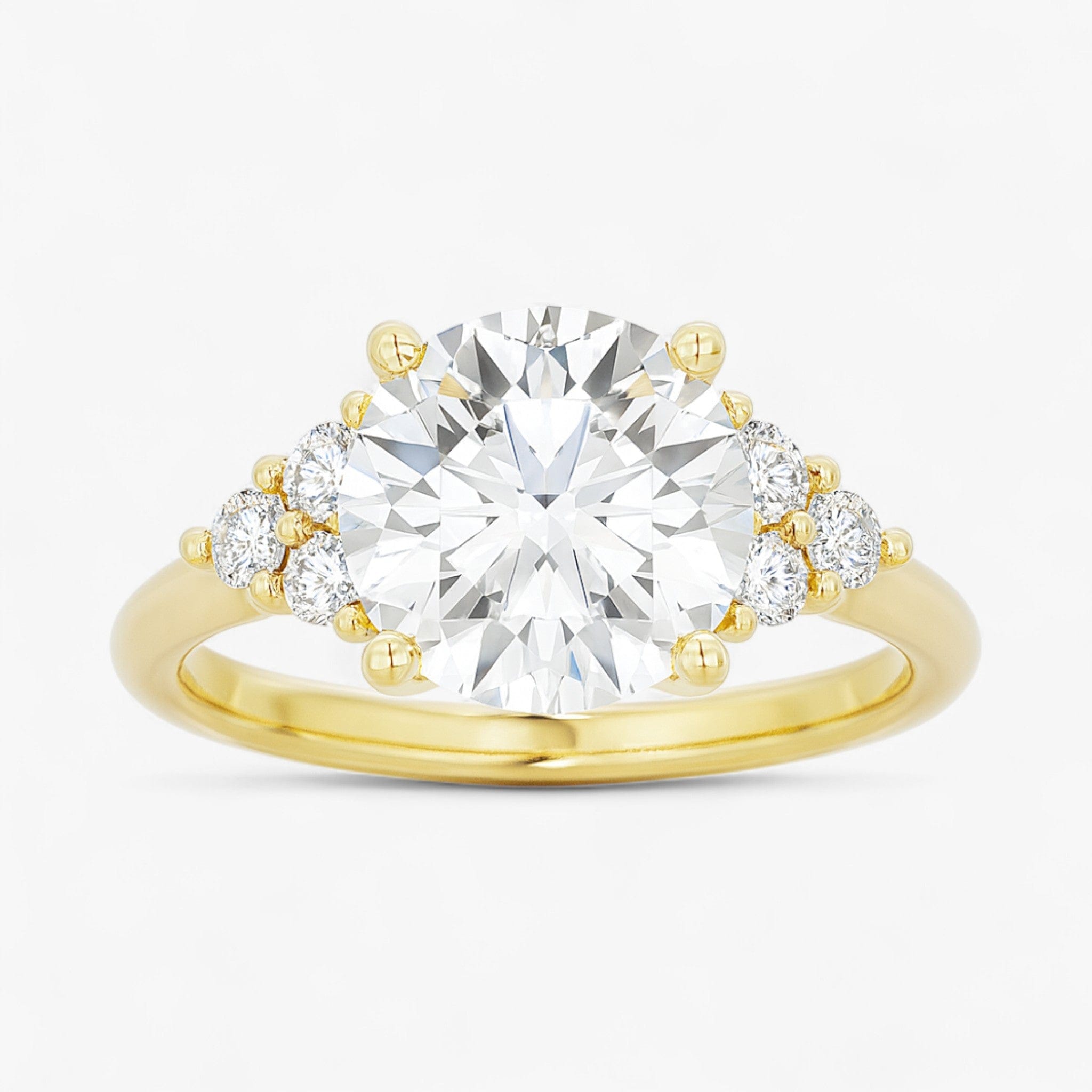 The Side Cluster Engagement Ring | Round