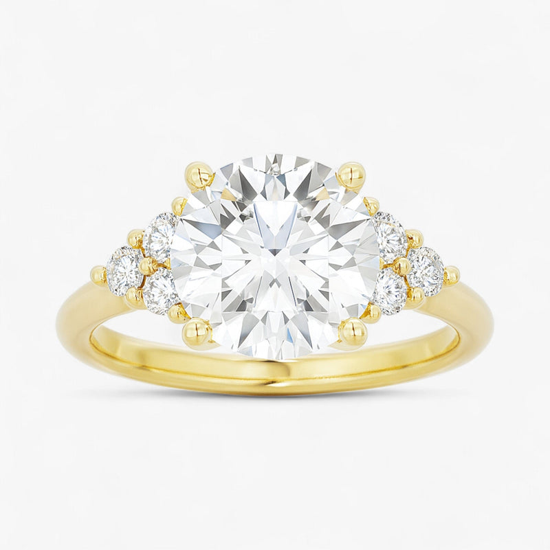 The Side Cluster Engagement Ring | Round