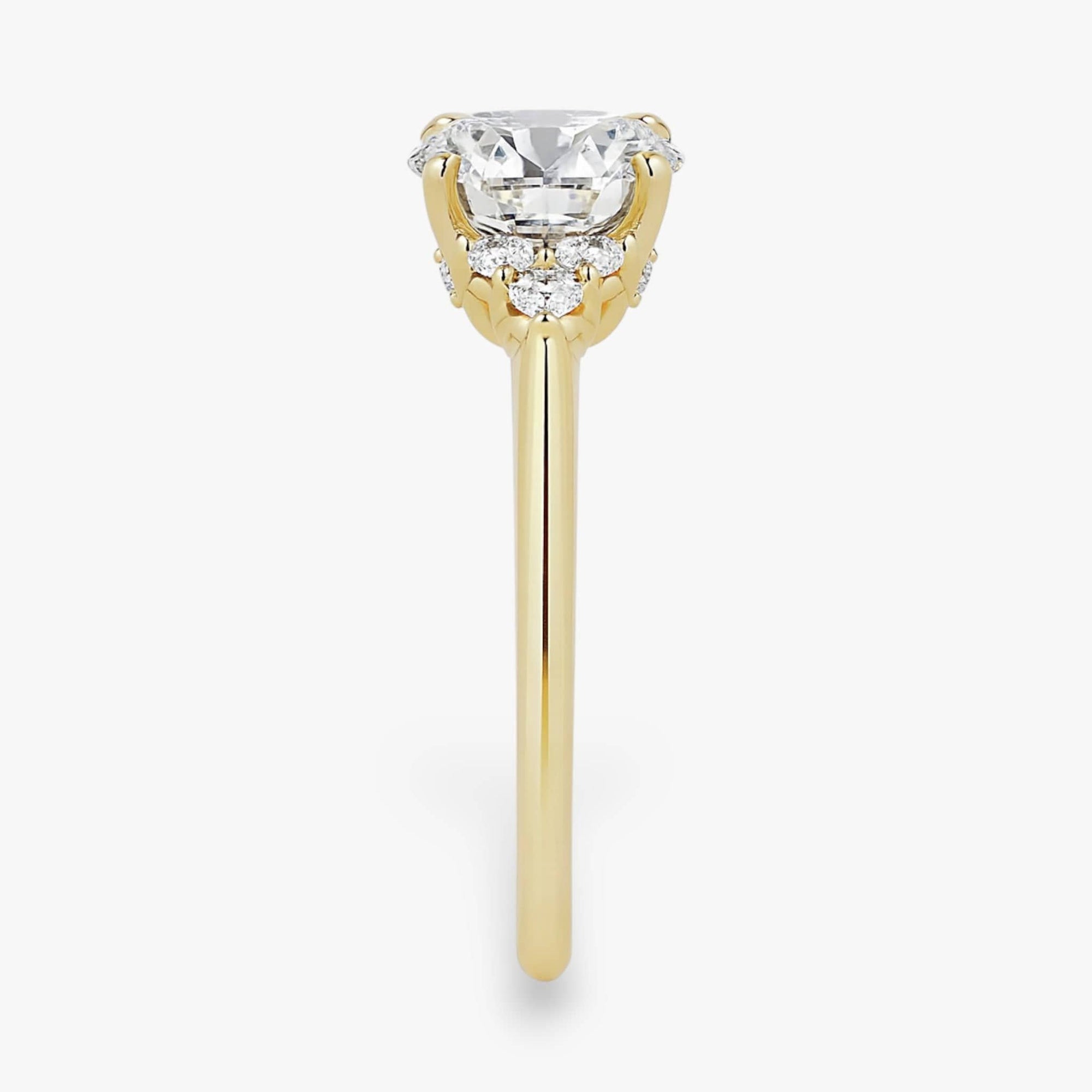 The Side Cluster Engagement Ring | Round