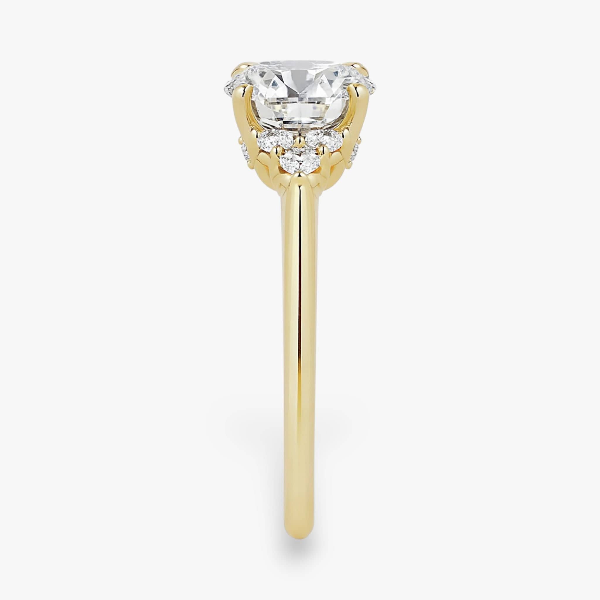 The Side Cluster Engagement Ring | Round