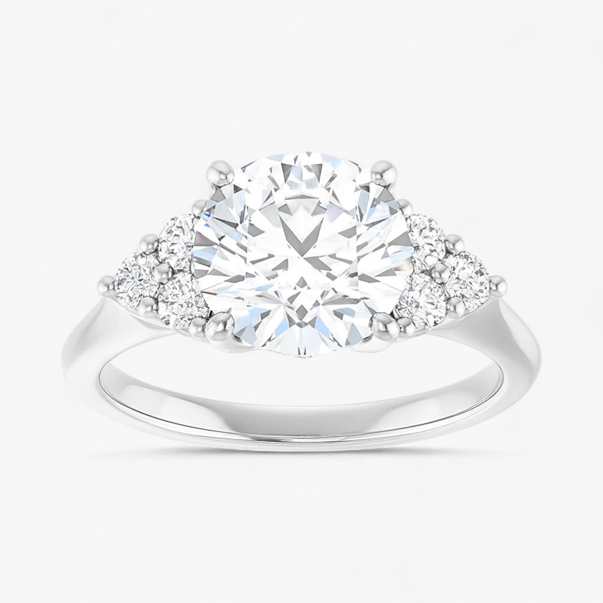 The Side Cluster Engagement Ring | Round
