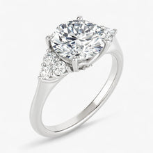 The Side Cluster Engagement Ring | Round