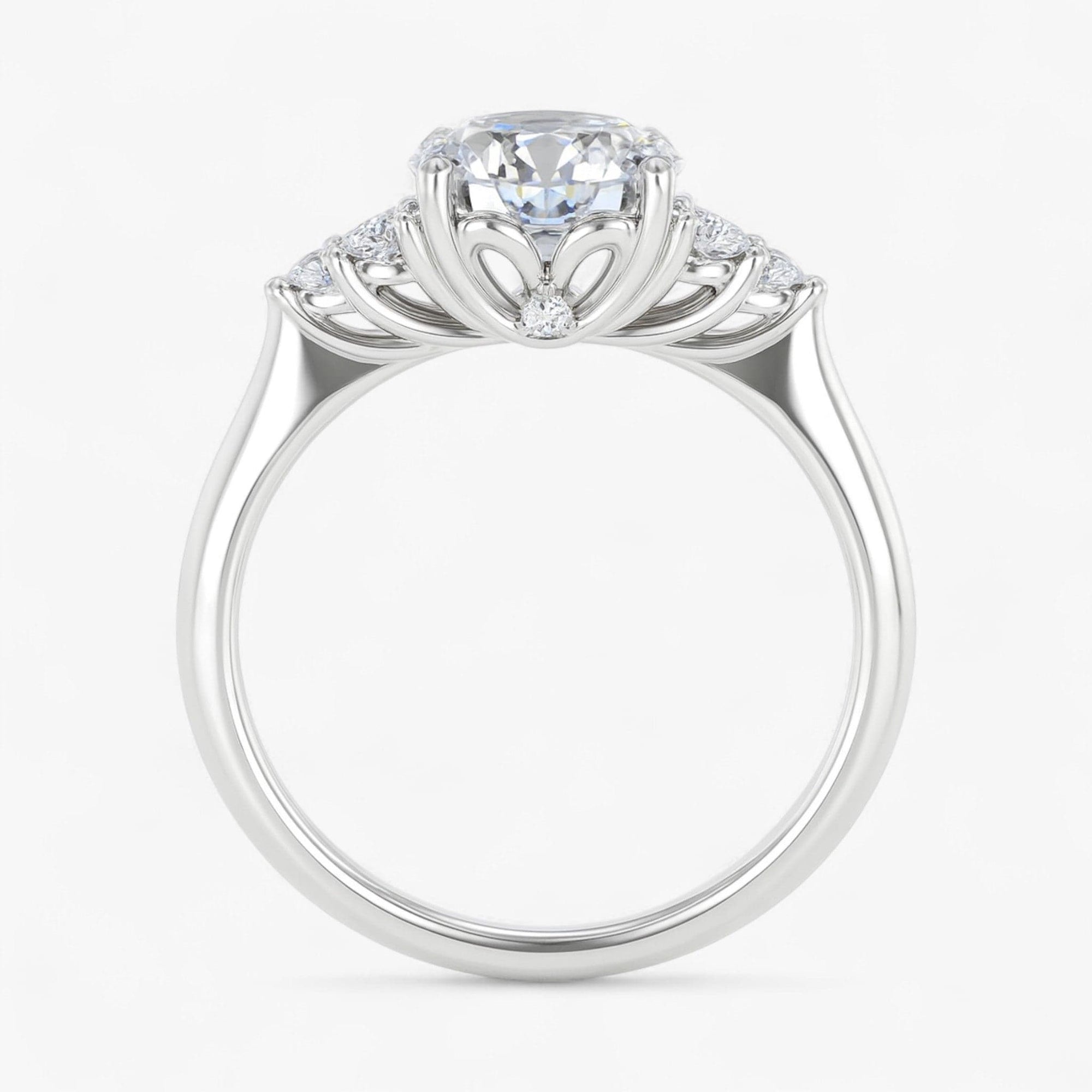 The Side Cluster Engagement Ring | Round