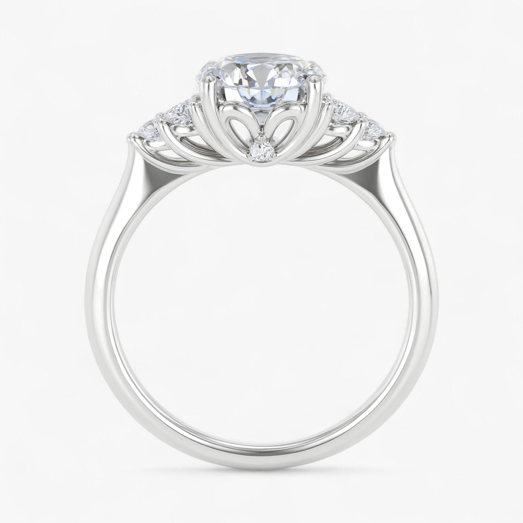 The Side Cluster Engagement Ring | Round