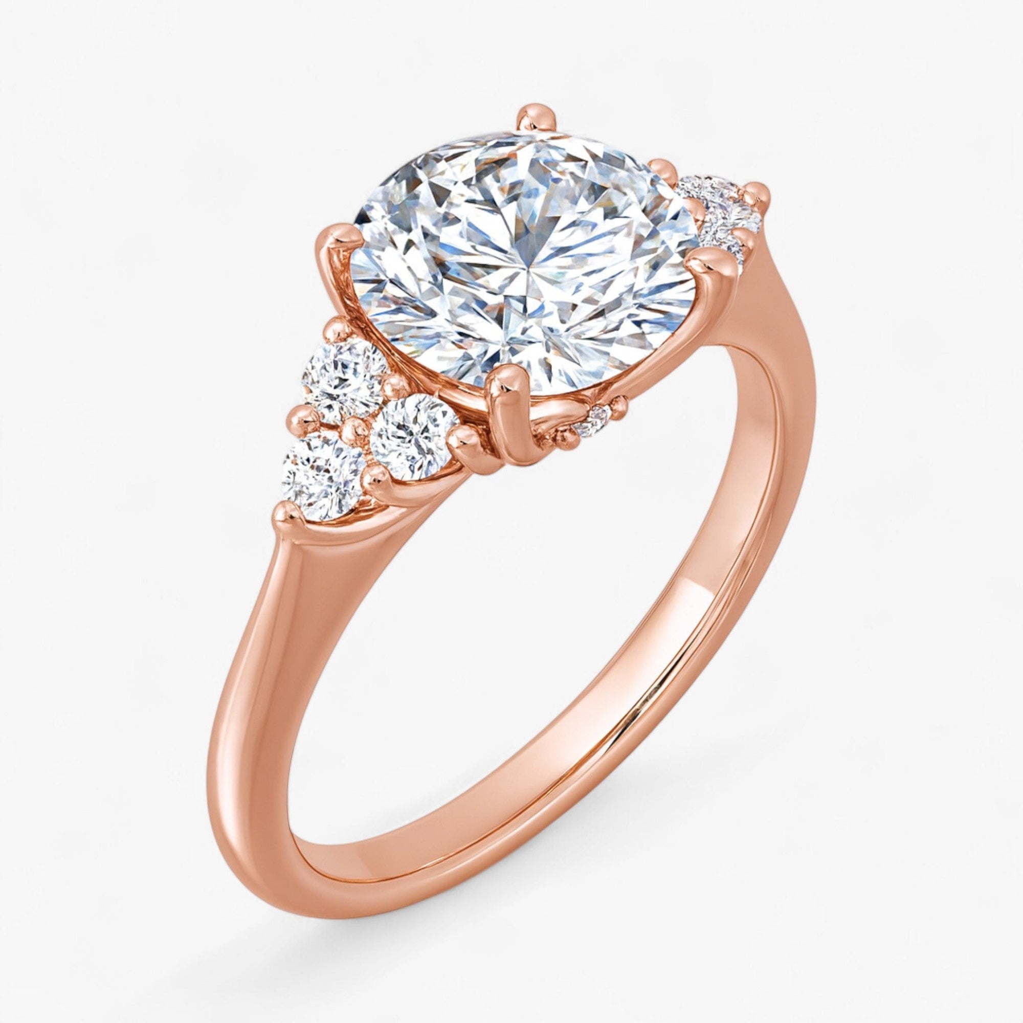 The Side Cluster Engagement Ring | Round