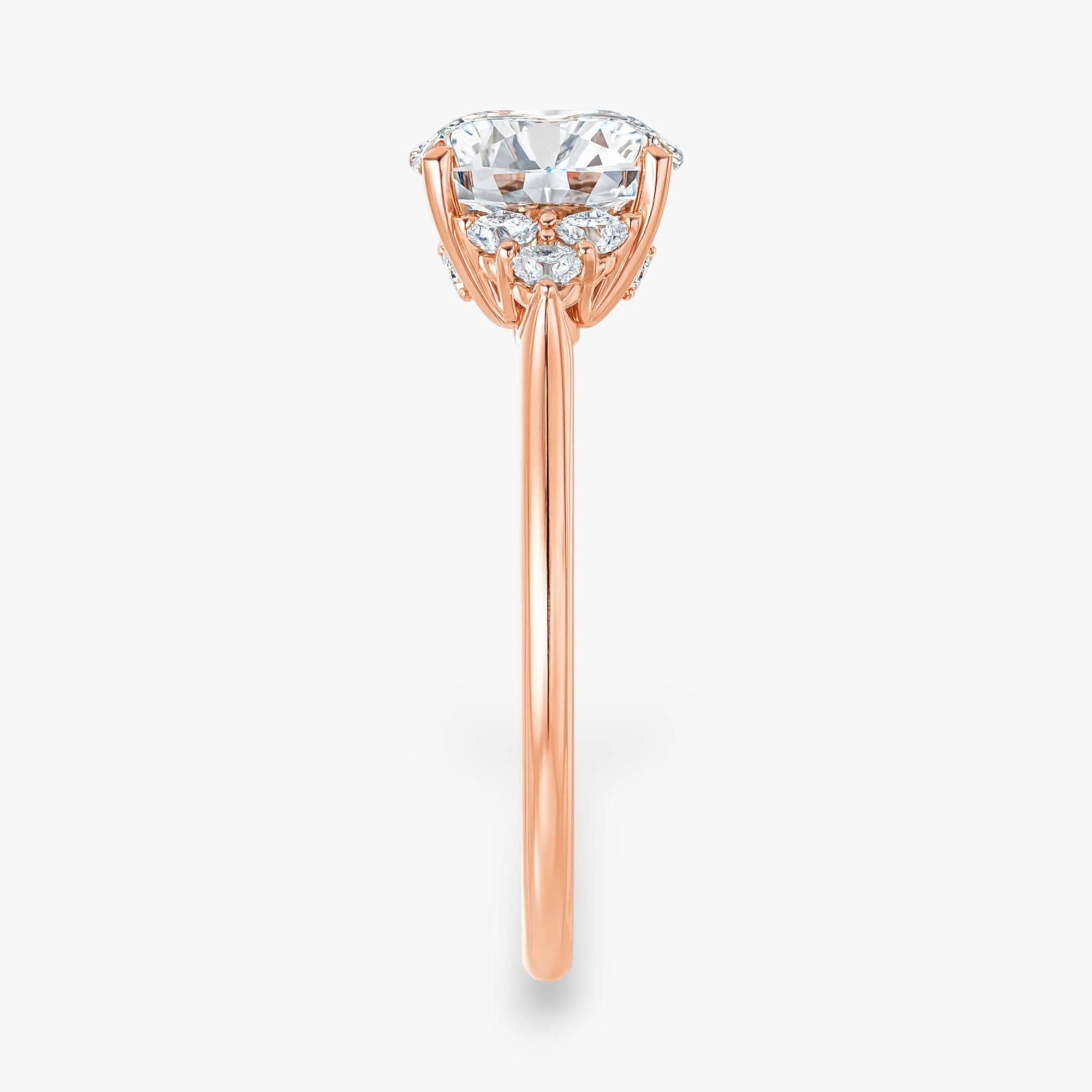 The Side Cluster Engagement Ring | Round