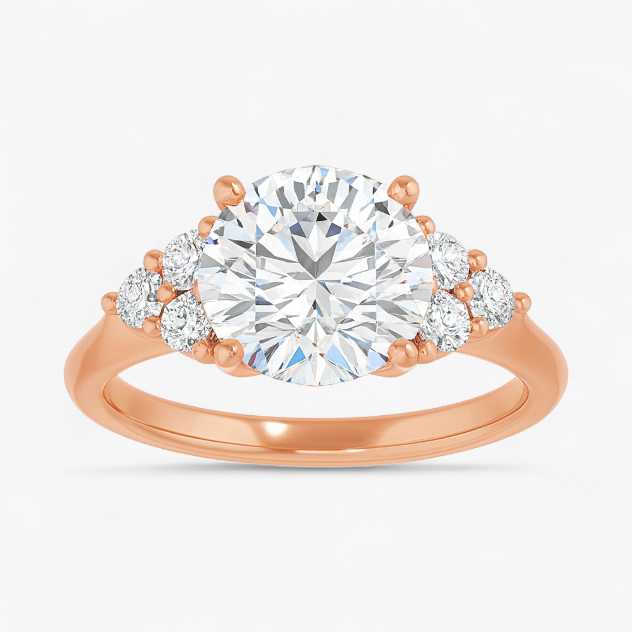 The Side Cluster Engagement Ring | Round