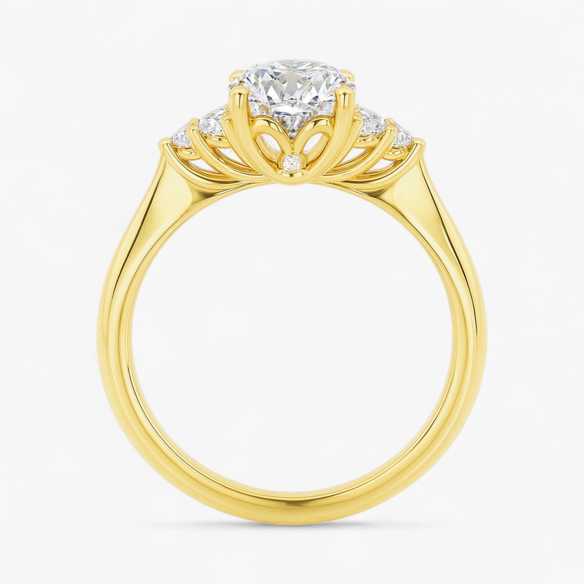 The Side Cluster Engagement Ring | Oval