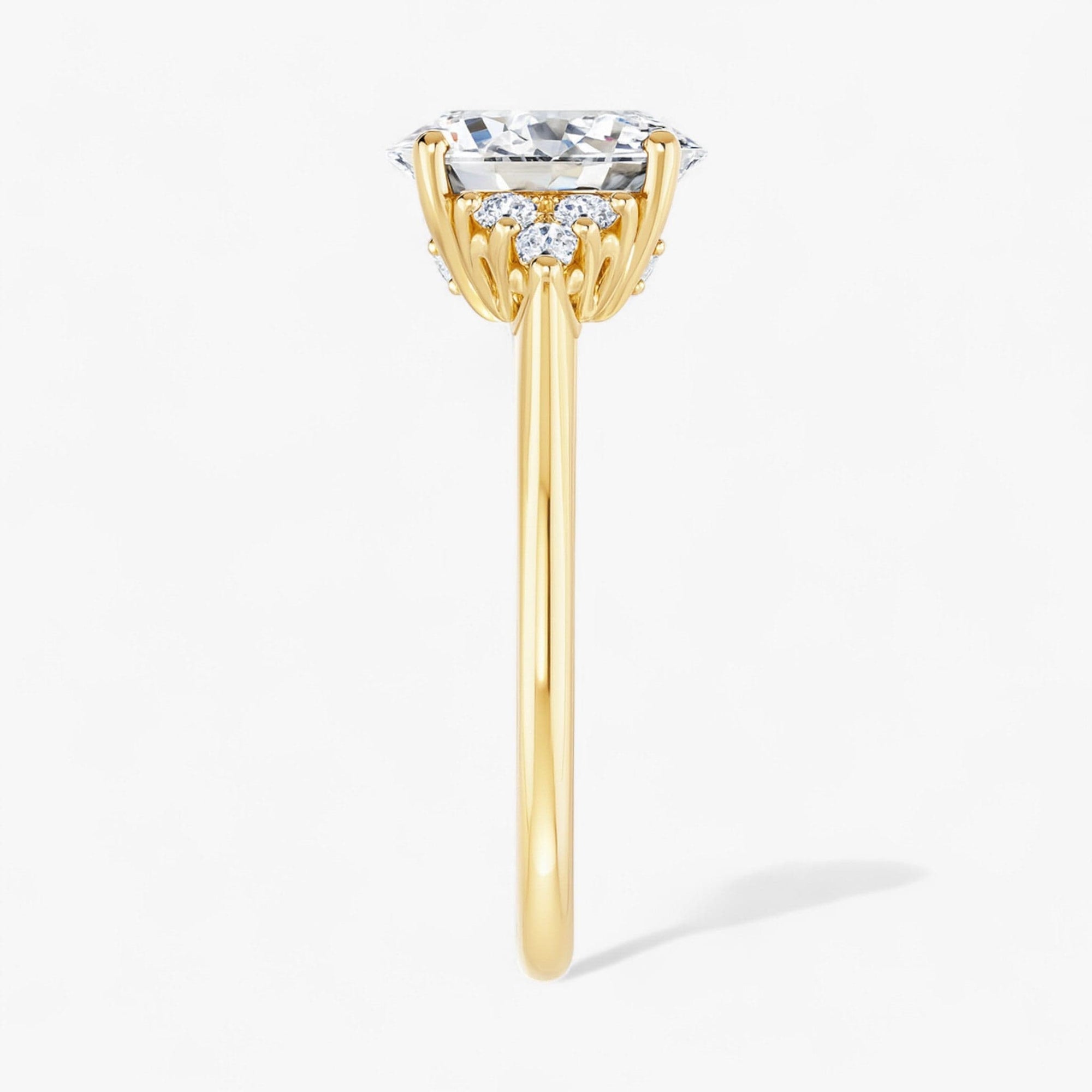 The Side Cluster Engagement Ring | Oval