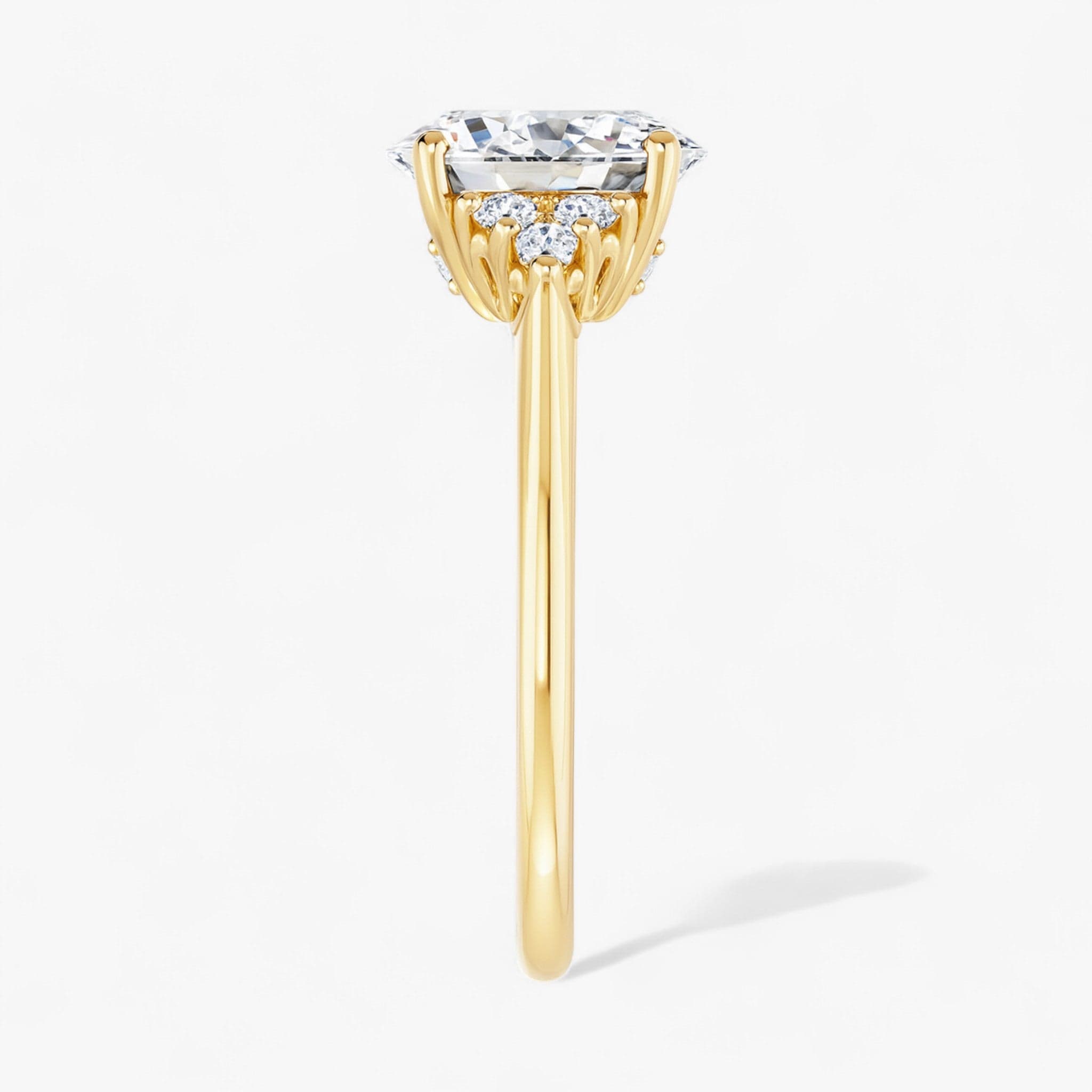 The Side Cluster Engagement Ring | Oval